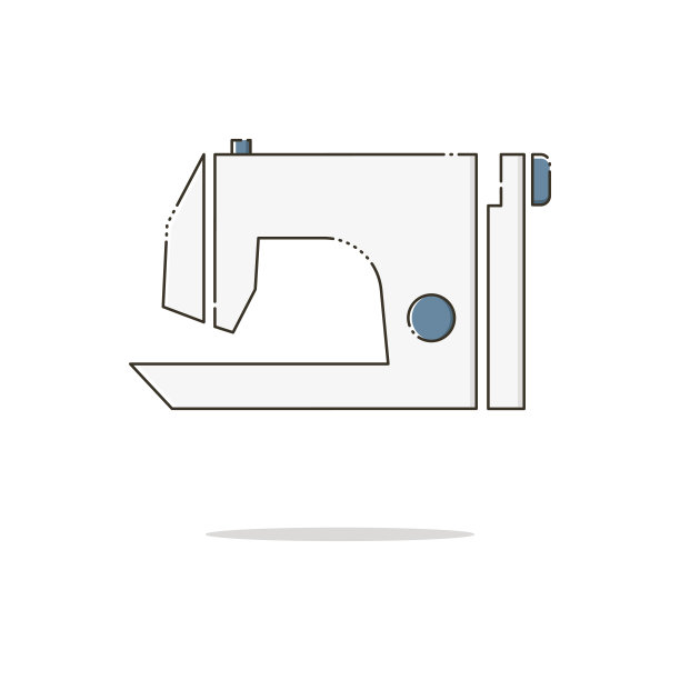 缝纫机颜色细线图标。Mbe极简主义风格图片下载