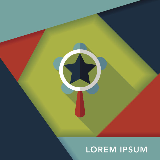 婴儿拨浪鼓图标与长影子，eps10图片下载