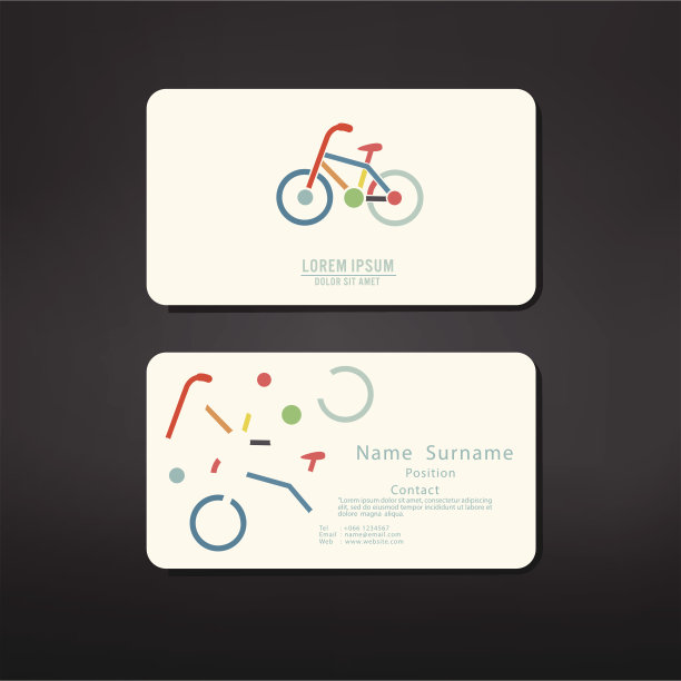 名片创意模板布局与自行车符号图片下载