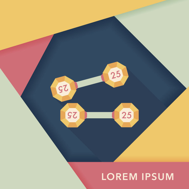 哑铃扁平图标与长影子，eps10图片下载