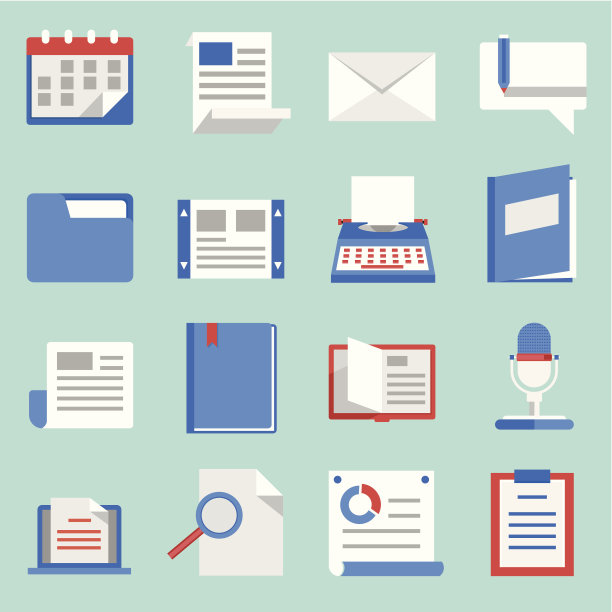 一组矢量平面图标为web和移动应用程序图片下载