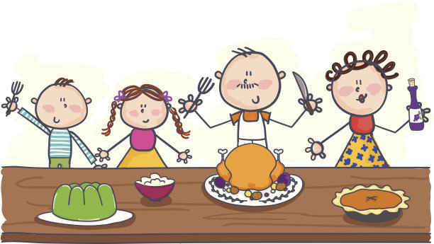 家人在感恩节晚餐图片下载