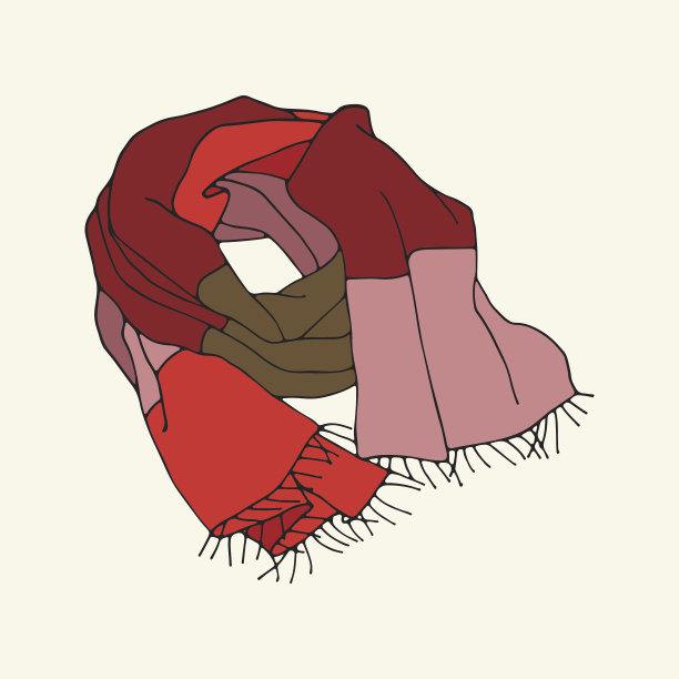 条纹流苏围巾图片下载