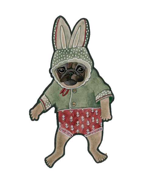 戴着兔耳朵的夹克的虫子图片下载