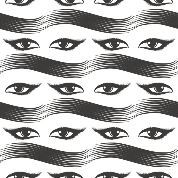 眼睛和睫毛膏的无缝模式图片下载