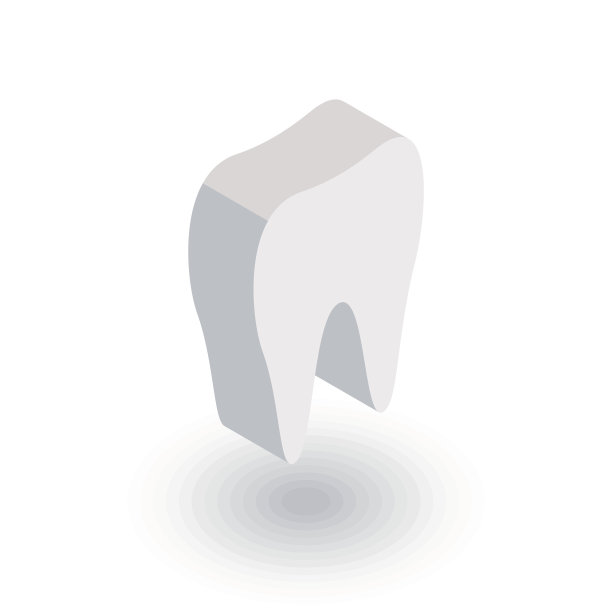 牙齿等距平面图标。三维向量图片下载