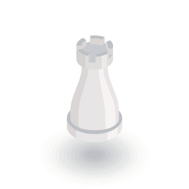 国际象棋2.5D扁平风格图标，3D矢量图图片下载