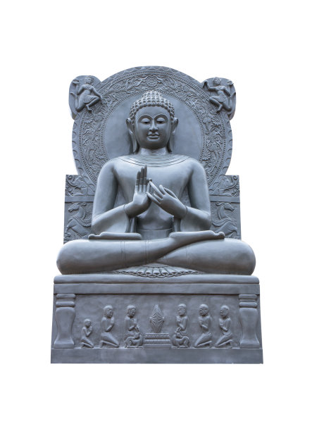 佛像孤立在白色背景上。佛陀形象孤立图片下载