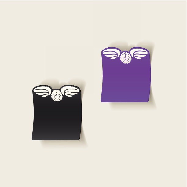 现实设计元素:翅膀、天使、大脑图片下载