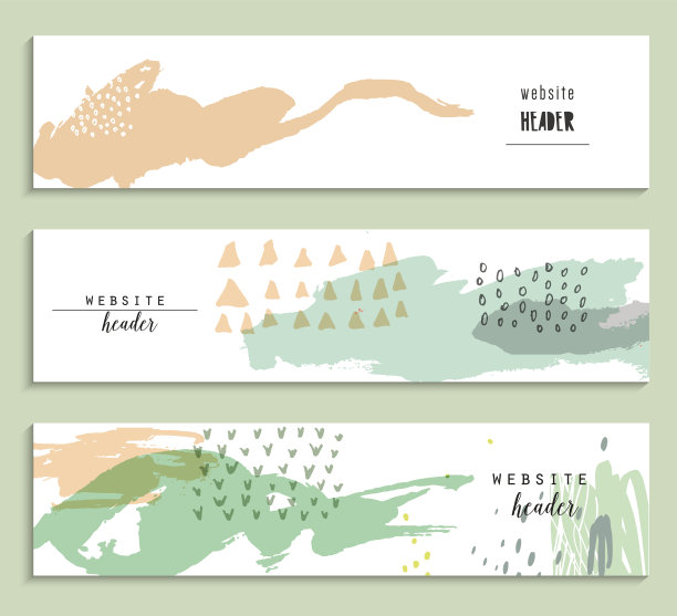 一套抽象的创意水彩标题的网站。图片下载