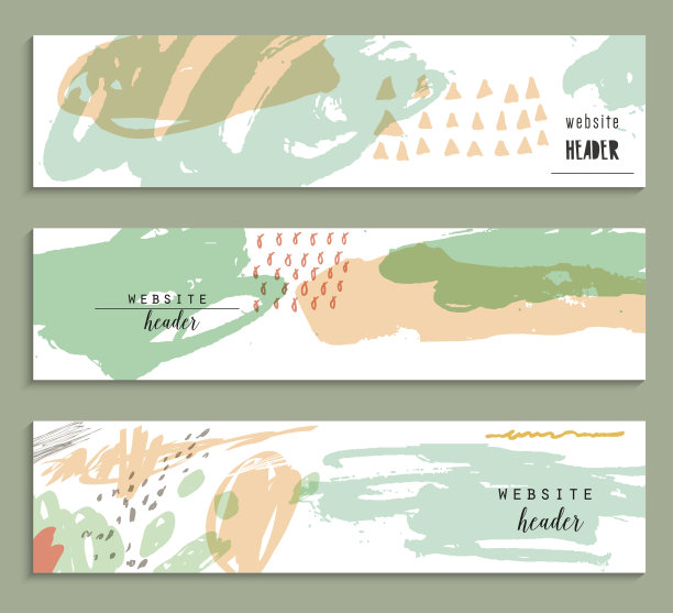 一套抽象的创意水彩标题的网站。图片下载