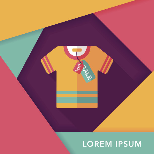 购物衣服平与长影子图标，eps10图片下载