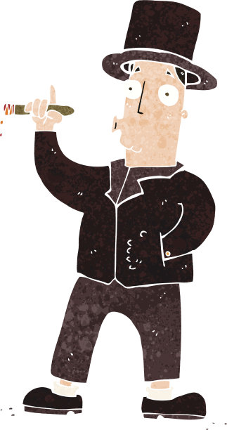 卡通吸烟的绅士图片下载