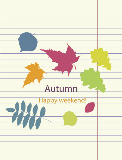 手绘秋叶向量图片下载