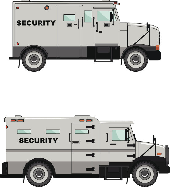 保安车以白色背景为平的风格图片下载