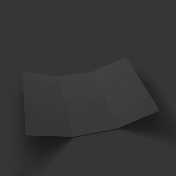 空白三折纸小册子模型图片下载