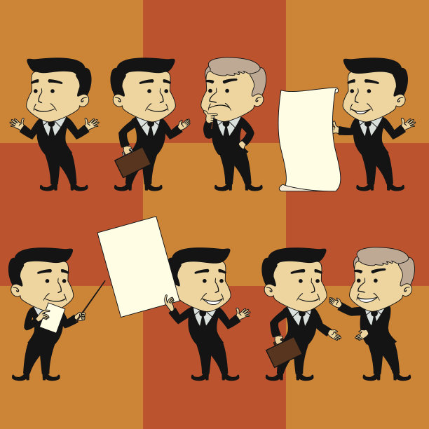 一组商人人物的姿态图片下载