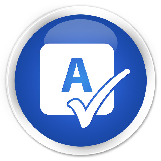 拼写检查图标premium蓝色圆形按钮图片下载