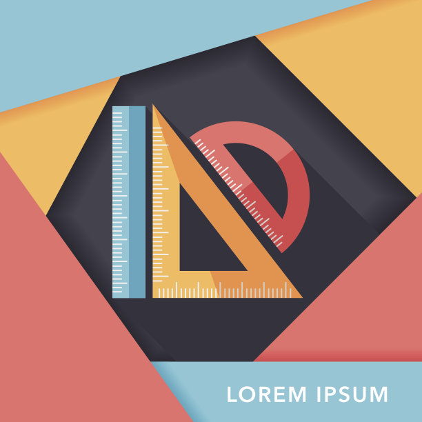 尺平图标与长影子，eps10图片下载