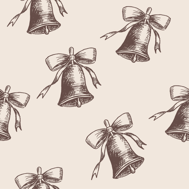 复古圣诞与钟声无缝衔接图片下载