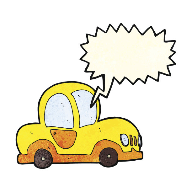 卡通汽车与语音泡泡图片下载