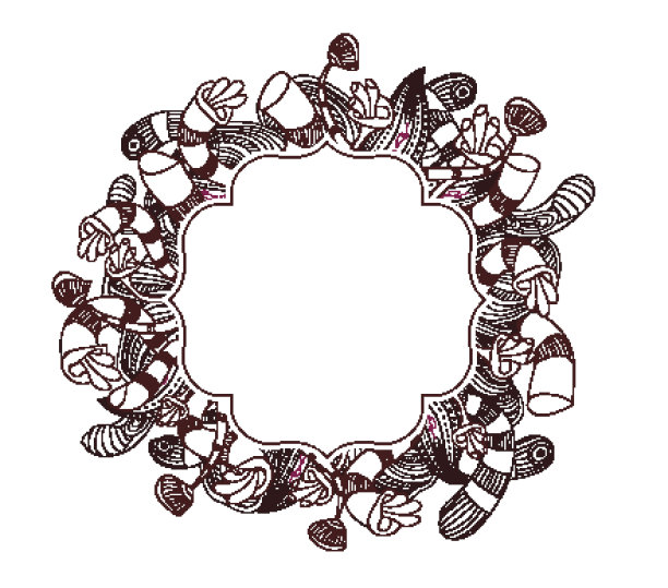 涂鸦花卉标签背景图片下载