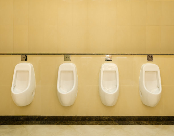 现代厕所内部设有小便池排图片下载