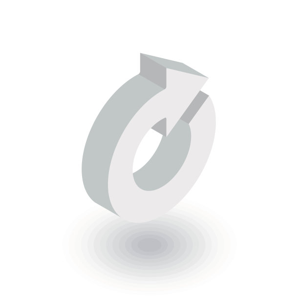 旋转箭头，更新等距平面图标。三维向量图片下载