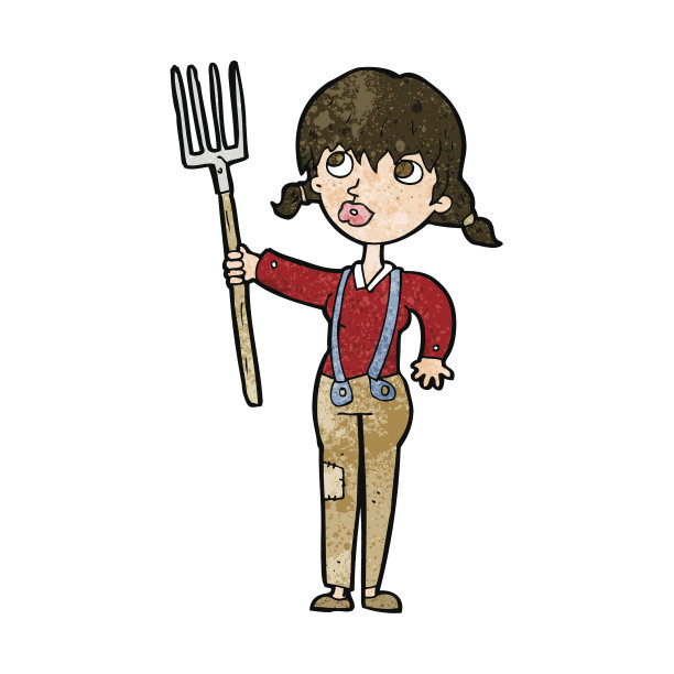 卡通农民的女孩图片下载