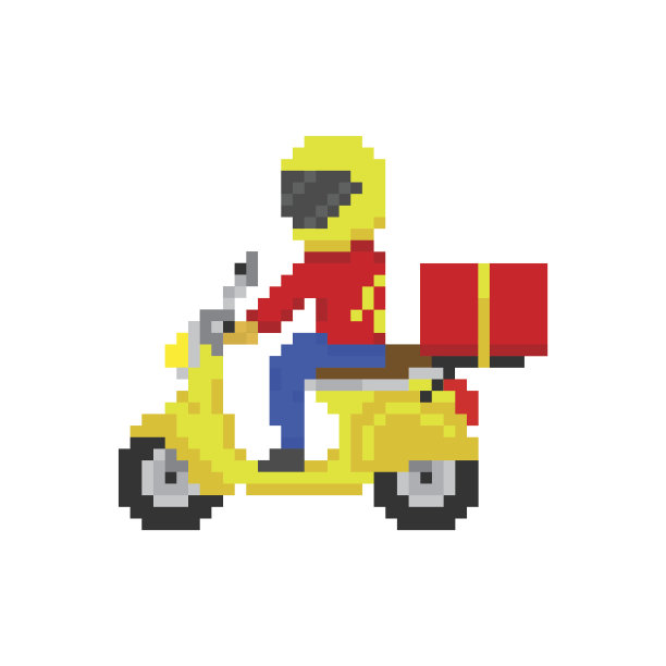 机车快速交付像素美术游戏风格图片下载