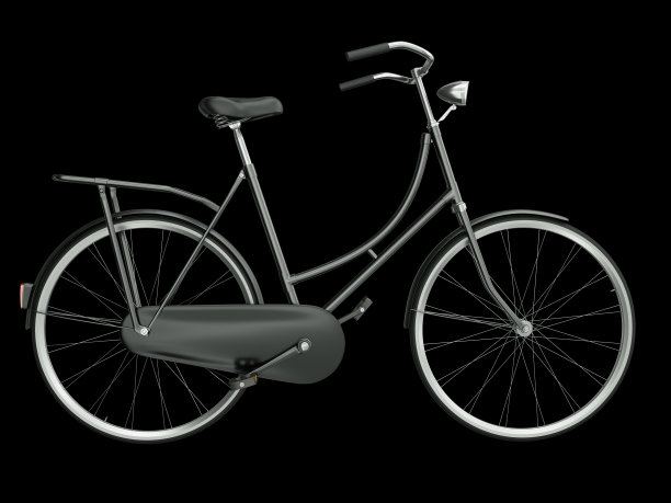 黑色背景上的黑色自行车图片下载