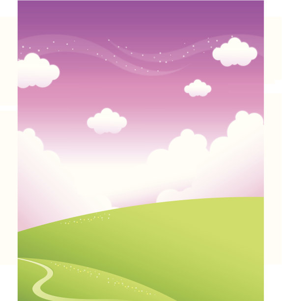 小路越过绿色的山和天空图片下载