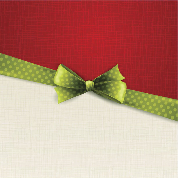 假日背景与绿色圆点蝴蝶结素材图片