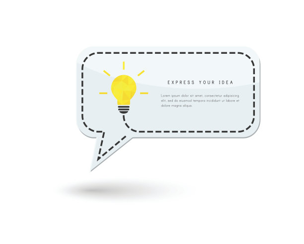 以灯泡和语音泡泡概念为设计元素素材图片