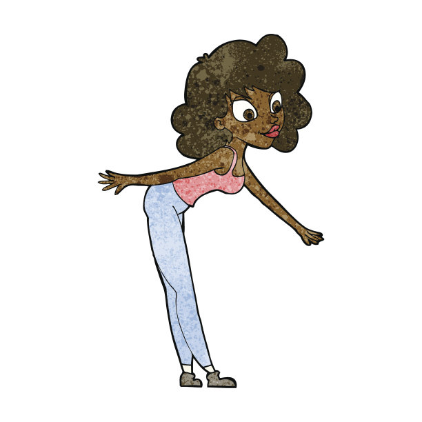 卡通女人伸手去拿东西图片下载