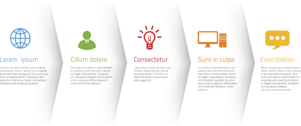 信息图表样式彩色菜单或箭头选项素材图片