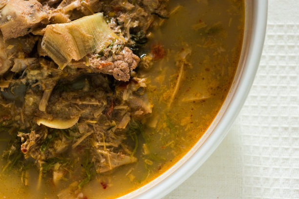 咖喱香蕉花。泰国菜。图片下载