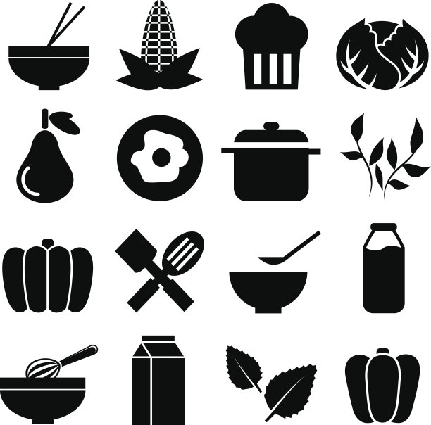 厨房工具图标设置伟大的任何用途。向量EPS10。图片下载