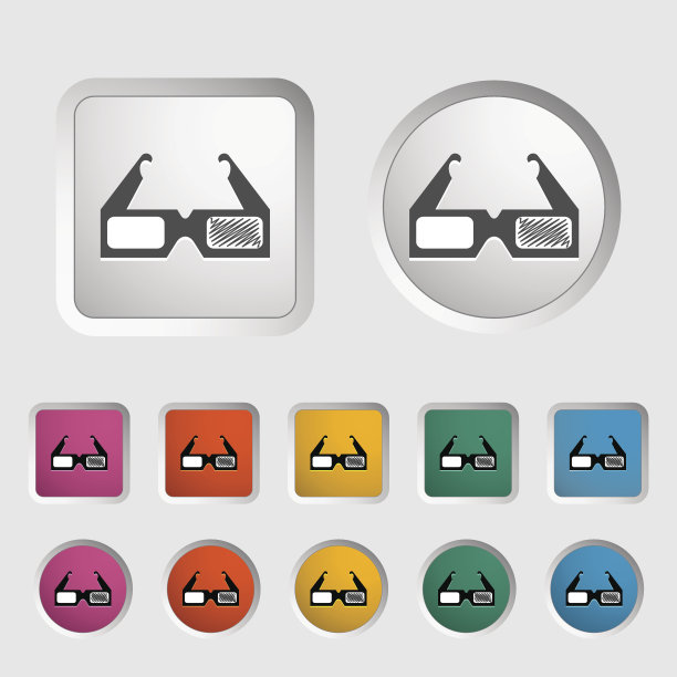 3D眼镜单图标。图片下载