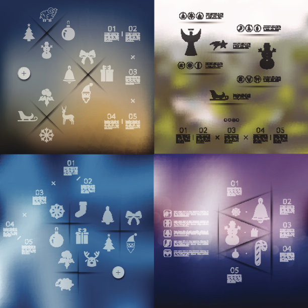 无焦点背景的圣诞信息图表图片下载