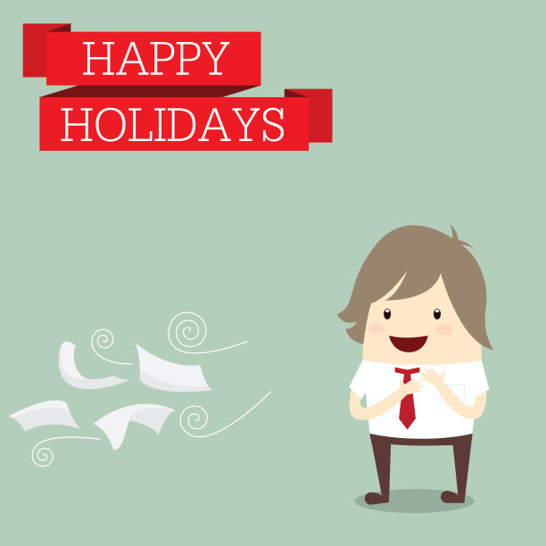 商人是快乐的，在假期放松的时候努力工作，图片下载