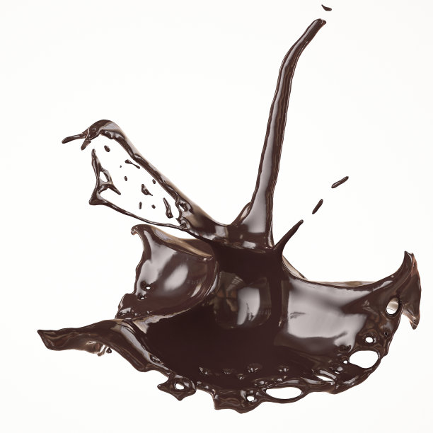 巧克力飞溅从上面孤立的白色图片下载
