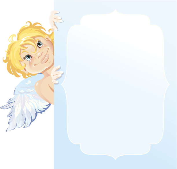 可爱的天使从后面偷看。图片下载