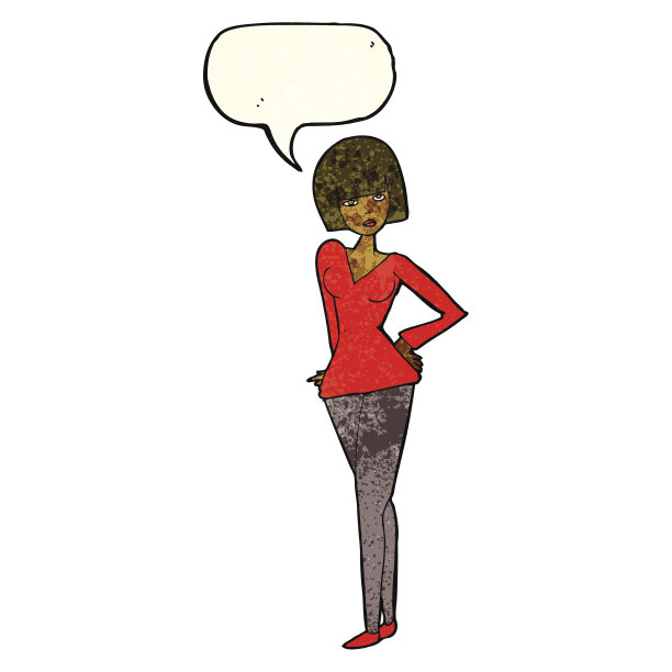 卡通美女与语音泡泡图片下载