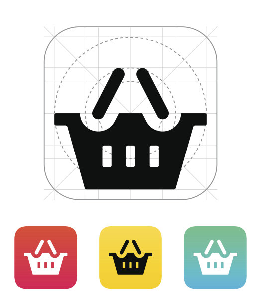 篮子图标。图片下载