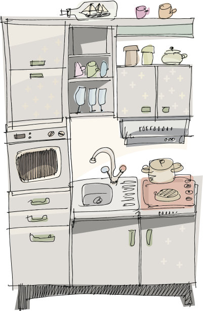厨房家具-卡通图片下载