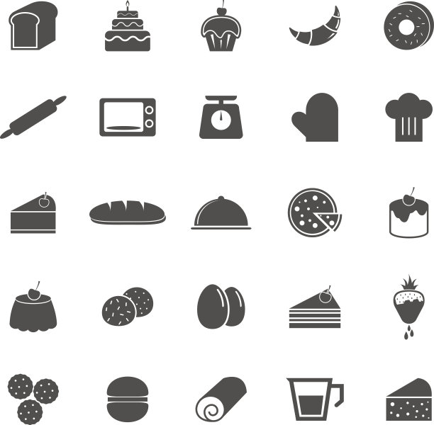 面包店图标上的白色背景图片下载