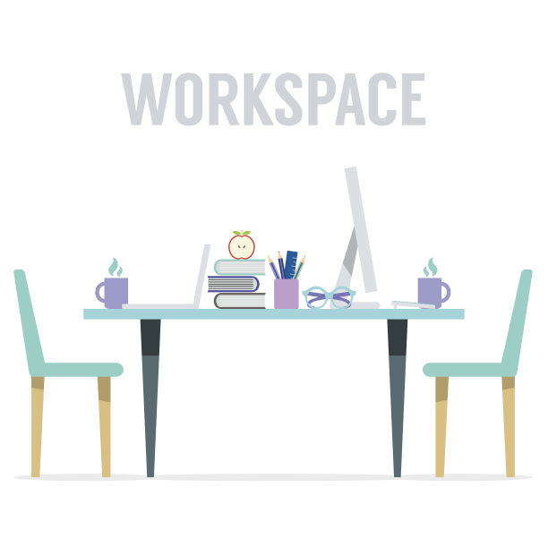 平面设计的双面工作空间图片下载