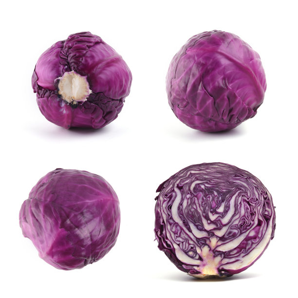 白底上的鲜红卷心菜图片下载
