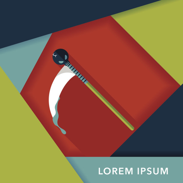 万圣节镰刀服装与长影子的图标，eps10图片下载